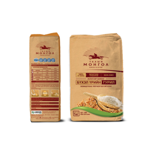 Талын монгол бүхэл үрийн гурил 1кг 1/15ш