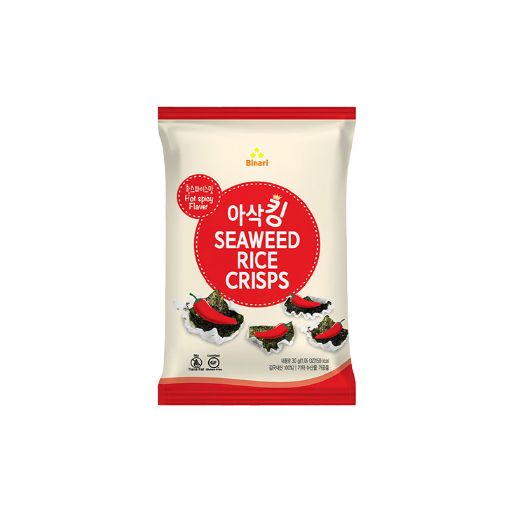 BINARI Asak king seaweed rice crisps hot spicy 30гр*24 4027