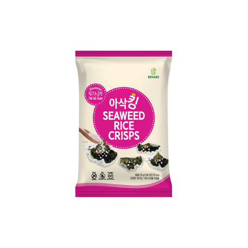 BINARI Asak king seaweed rice crisps pink salt 30гр*24 4028