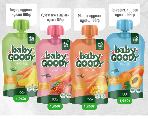[64010055] Baby goody хүүхдийн сордог нухаш 100гр