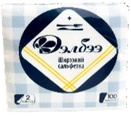 [26030007] Дэлбээ ууттай гуанз сальфетик 100ш сайн цэнхэр